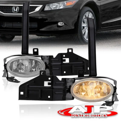 Clear Fog Lights Bumper Lamps w/ Switch+Harness For 2008-2010 Honda Accord Coupe - Изображение 1 из 4