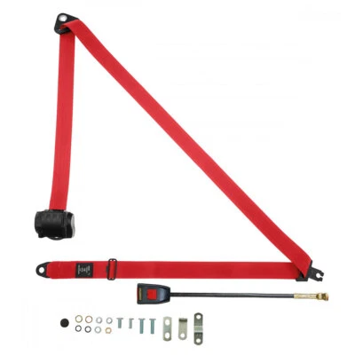 Cinto de segurança dianteiro automático para caminhão Isuzu NPR 1989 vermelho - Imagem 1 de 4