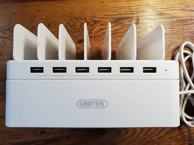 Unitek 6 Port Smart Charging Station Y-2181 15V White VGUC! USB - Image 1 of 4
