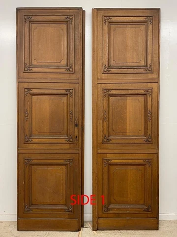 Pair of French Antique Doors/Double Chateau Entry Doors-Solid Oak Wood Cover