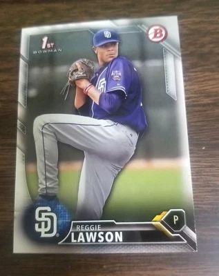 REGGIE LAWSON 2016 BOWMAN DRAFT CARD BD-109 PADRS (FIRST PROSPECT BASE) - Image 1 of 2