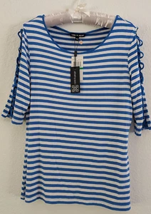 Cable & Gauge Damen Top, Größe L, blau-weiß gestreifter Pullover - Bild 1 von 22
