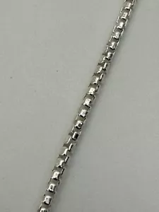 Catena maglia scatola arrotondata argento sterling 925 2 mm da 8 a 16 grammi - Foto 1 di 4