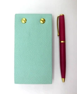 Flip Pad Note Pad Leather Cover 3x5 Refillable 142 Pgs Graphic Image Robins Egg - Picture 1 of 11