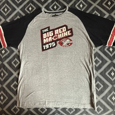 Camisa Raglán Retro con Licencia CINCINCINNATI REDS Big Red Machine 1975 2XL Usada NV Foto 1 de 4