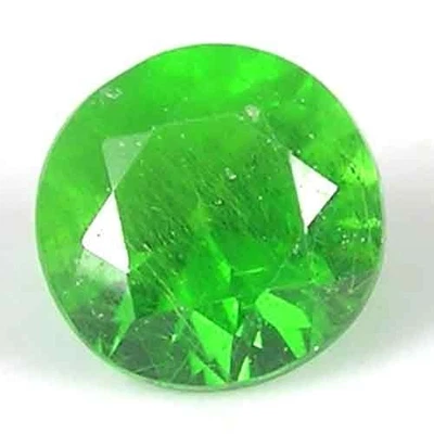 STUPEFYING UNHEAT MADAGASCAR ELECTRIC GREEN DEMANTOID GARNET - ROUND CUT - Image 1 of 3