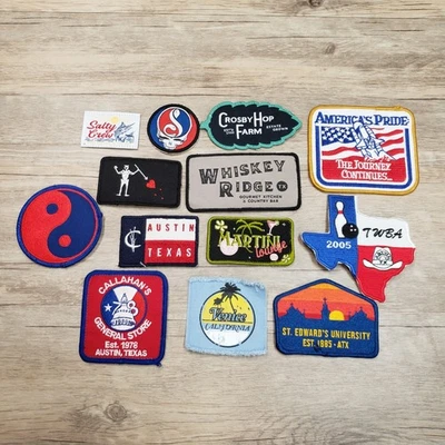 13 Lot Random Mix  Sew On Patches Embroidered Patriotic Austin TX  Places ETC - Image 1 of 4