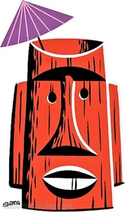 Rote Tiki Tasse AUFKLEBER Decal Künstler Shag Josh Agle Letzter! - Bild 1 von 1