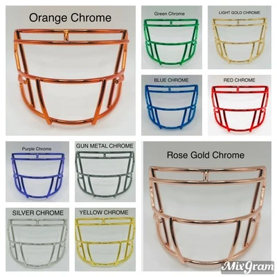 MINI FOOTBALL HELMET CHROME FACEMASKS - METAL - SPEED HELMETS - Image 1 of 2