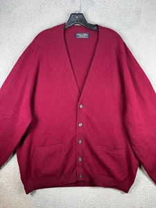 Brooks Brothers Strickjacke Herren 48 Rot Pullover Made in England Lammwolle Vintage - Bild 1 von 15