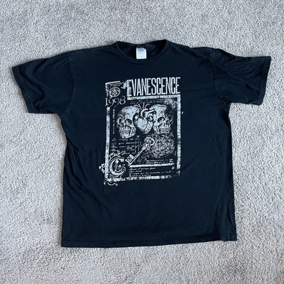 Винтажная готическая футболка с графикой Evanescence / размер XL22,5 дюйма x 27 дюймов - Изображение 1 из 4