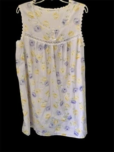 Camisón de Colección Algodón Cottagecore Rosa Lavanda Floral Borde de Encaje Abuela Elegante XL - Imagen 1 de 6