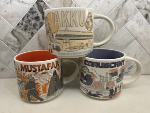 Disney 2023 Star Wars Been There Juego de 3 tazas Starbucks (Mustafar Coruscant Jakku) - Imagen 1 de 4