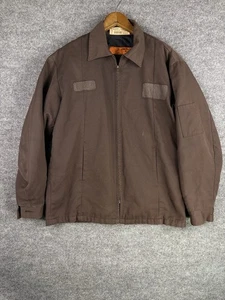 VTG Mens Med RED KAP Quilt Lined Full Zip Mechanic Bomber work Twill Jacket - Picture 1 of 11