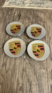 4pcs Porsche Wheel Center Caps 911 Cayenne Panamera Cayman silver 76mm OEM Style - Picture 1 of 3