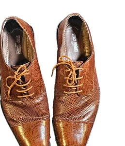 STACY ADAMS OXFORD LEDER SCHNÜRSCHUHE MEMORY FOAM CAP TOE BRAUN HERRENSCHUHE GRÖSSE 10M - Bild 1 von 13