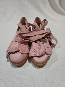 PUMA X Fenty by Rihanna Leather Bow Creeper Lace-Up Sandals Women’s 8.5 Platform - Picture 1 of 10