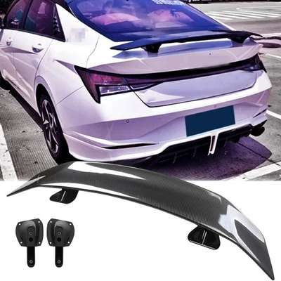 46" Rear Trunk Spoiler Lip Wing+Racing Carbon Fiber For Hyundai Elantra Sedan - Image 1 of 4