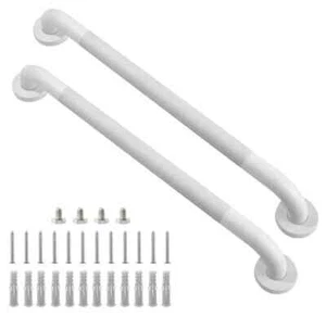 2 Pack 24 Inch Shower-Bathroom Grab Bar, White Grey, 1.25" Diameter 304 SS - Picture 1 of 6