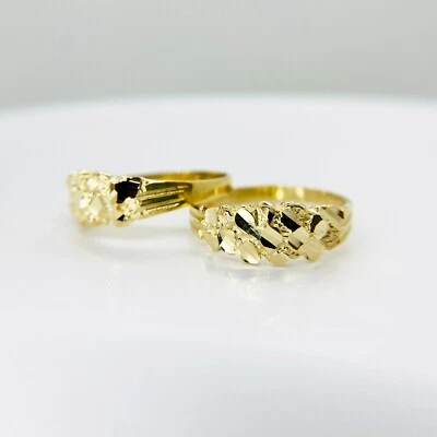 10k Solid Gold Nugget Vintage Band Ring for Gift - Image 1 of 4