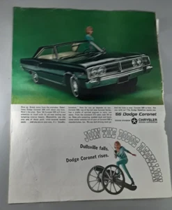 Original 1966 Dodge Coronet Magazine Ad "Dullsville Falls..." - Picture 1 of 1