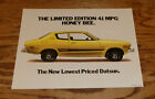Original 1976 Datsun Honey Bee Limited Edition Sales Sheet Brochure 76