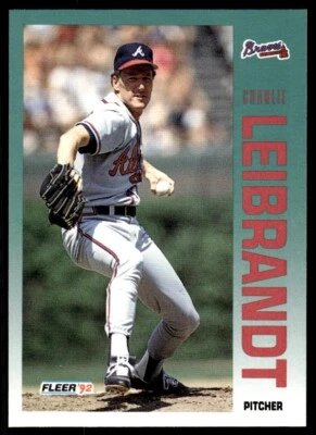 1992 Fleer Baseball Card Charlie Leibrandt Atlanta Braves #361 - Image 1 of 2
