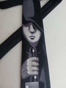 Black Hooded Killer Gothic Neck Tie - Picture 1 of 5