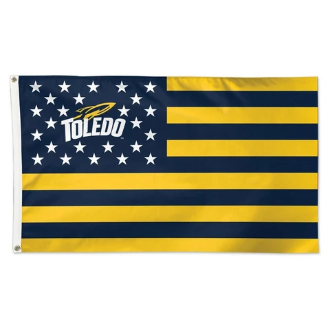TOLEDO ROCKETS STARS AND STRIPES 3'X5' DELUXE FLAG NEW WINCRAFT 👀 Cover