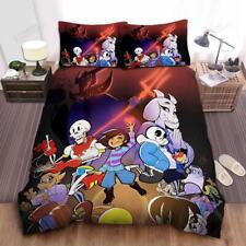 Undertale Characters In Cartoon Style Artwork Quilt Duvet Cover Set Bed Linen