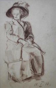 Kliefert-Gießen, Mathilde (1887 Pries bei Kiel – 1978 Stralsund) „Dame mit Hut“ - Bild 1 von 7