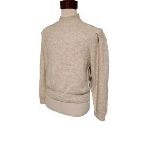 1. State Beige Oatmeal Marled Mock Neck Open Back Sweater Sz XL NWT - Picture 1 of 7