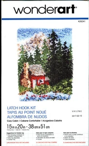 Cozy Cabin - WonderArt Latch Hook Kit - 15x 20" - Opened, but Unworked/Complete - Picture 1 of 2