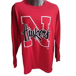 Vintage XL Nebraska Huskers Big Red Long Sleeve T-shirt Delta Y2k 90's USA - Picture 1 of 5