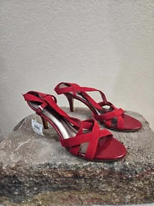 Größe 6,5 (NEU) Vorhersagen rote Sandalen mit 3"-Absatz INVPV2081 - Bild 1 von 5