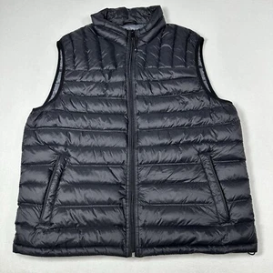 Solaris Black Natural Down Duck Down Puffer Vest Size Large - Picture 1 of 10