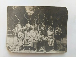 Photo Photograph Farmers Holding Scythes / Tools, Family, Vintage Antique - Picture 1 of 5