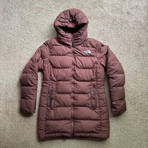 North Face Jacket Womens Large 550 Down Fill *Flaws* Full Zip Puffer Hood - Picture 1 of 14