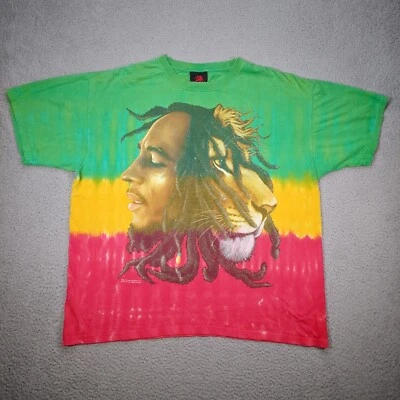 Vintage Zion Rootswear Bob Marley Lion Tie Dye T Shirt Mens Size 1X Rasta Reggae - Image 1 of 4
