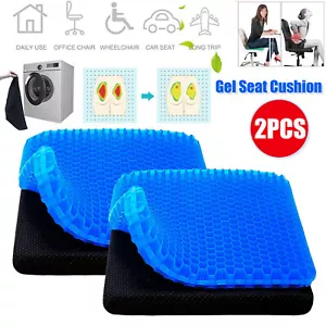 2PCS Honeycomb Gel Seat Cushion Breathable Cooling Double Thick Egg Sitting Pad - Picture 1 of 16