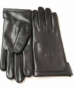 Winter Gloves Men's Napa Leather Black Wool Lining for Winter