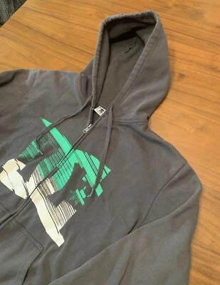 Vintage Y2K DC Shoes Skateboard Hoodie Mens L Gray Full Zip Grunge Punk Pinkman - Image 1 of 4