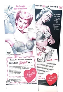 1951 Print Ads Lovsble Women's Intimates Bras Lot of 2 Half Page 5.5x14 - Picture 1 of 5