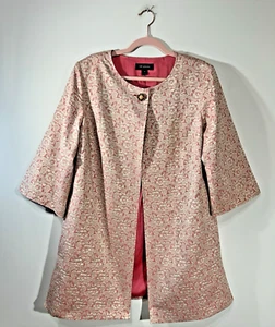 St John Size: 14 Cardigan Blazer 3/4 Sleeve Brocade Pink Evening Jacket - Picture 1 of 11