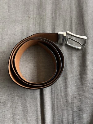 Bonito Cinturón A.Testoni Diffusion Reversible Cuero Genuino Tostado/Negro Talla 40 230 Foto 1 de 4