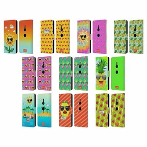 OFFICIAL emoji® HAPPY SUMMER LEATHER BOOK CASE FOR SONY PHONES 1 - Picture 1 of 16