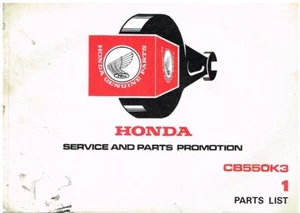 HONDA CB550 K3 ORIGINAL 1976 FACTORY PARTS CATALOGUE - Picture 1 of 1
