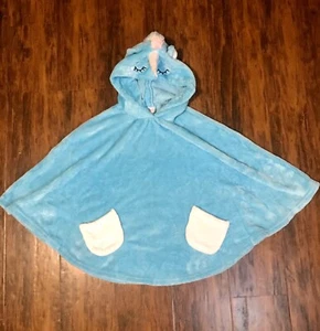 XOXO Girl Youth Girls Light Blue Unicorn Pancho Size S/M 100% Polyester - Picture 1 of 6