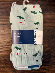 NWT Men's OLD NAVY Boxers, Soft Washed, XXL, 100% Cotton, Green w/ Golf Print - Picture 1 of 2