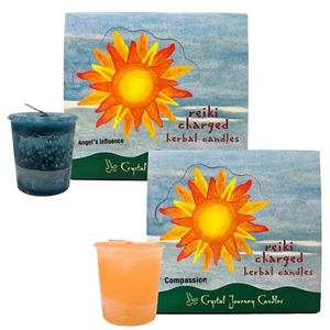 Reiki Charged Herbal Votive by Crystal Journey Candles, CHOOSE YOUR SCENT - Picture 1 of 3